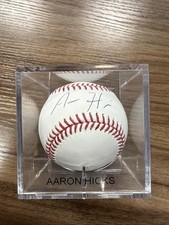 AARON HICKS AUTOGRAPHED SIGNED BASEBALL FANATICS/MLB DUAL COA