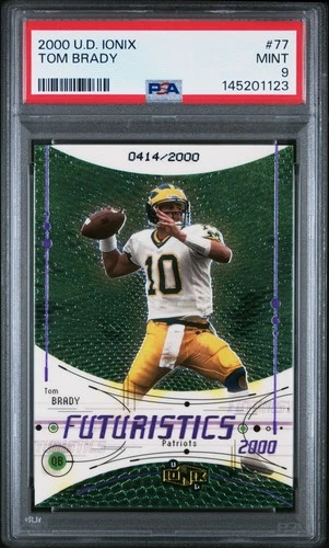 2000 UPPER DECK IONIX #77 TOM BRADY ROOKIE RC 414/2000 PSA 9