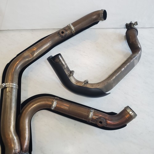 OEM 17-2025 Harley-Davidson Touring Exhaust Headers Pipe Heat Shields Black Set - Foto 13 di 16