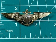 WWII Era US Navy Naval Aviator Pilot Wings Sterling Meyer Pinback Wings