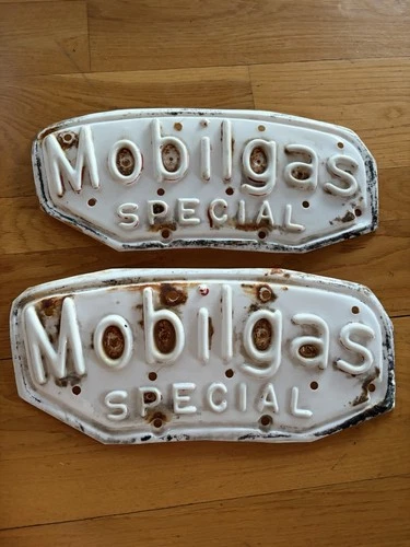 Vintage Mobilgas Special Plastics Signs - Two Signs