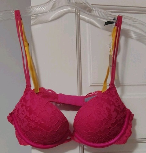 NWT Women's American Eagle Aerie Maddie Lace Push Up Bra Pink Passion 32A