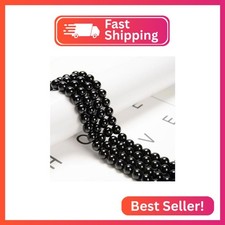 Land Long 120pcs 2 Strand/Set 6mm Genuine Black Tourmaline Healing Crystal Bead