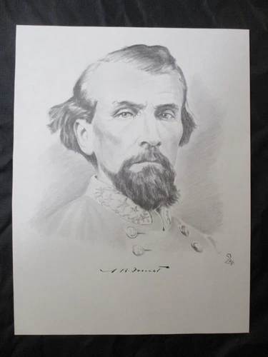 1960 Civil War Print - Confederate General  Nathan Bedford Forrest
