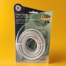 Telephone Line Cord 25' ft Connects Phone Modem Fax to Phone Jack NEW