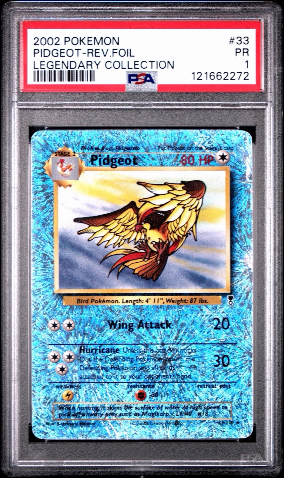 Pidgeot Legendary Collection Reverse Holo Card 33/110 PSA 1