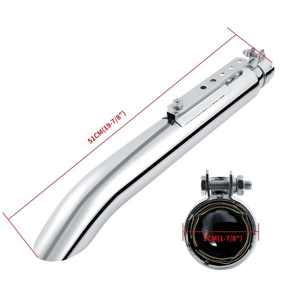 Tubo silenciador escape 20" para moto Honda Shadow VTX1800 VTX1300 VT1100 VT750 Foto 2 de 4