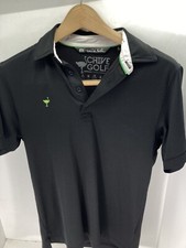 Travis Matthew Chive Golf Shirt Men Small Black Short Sleeve Keep Calm Chive On