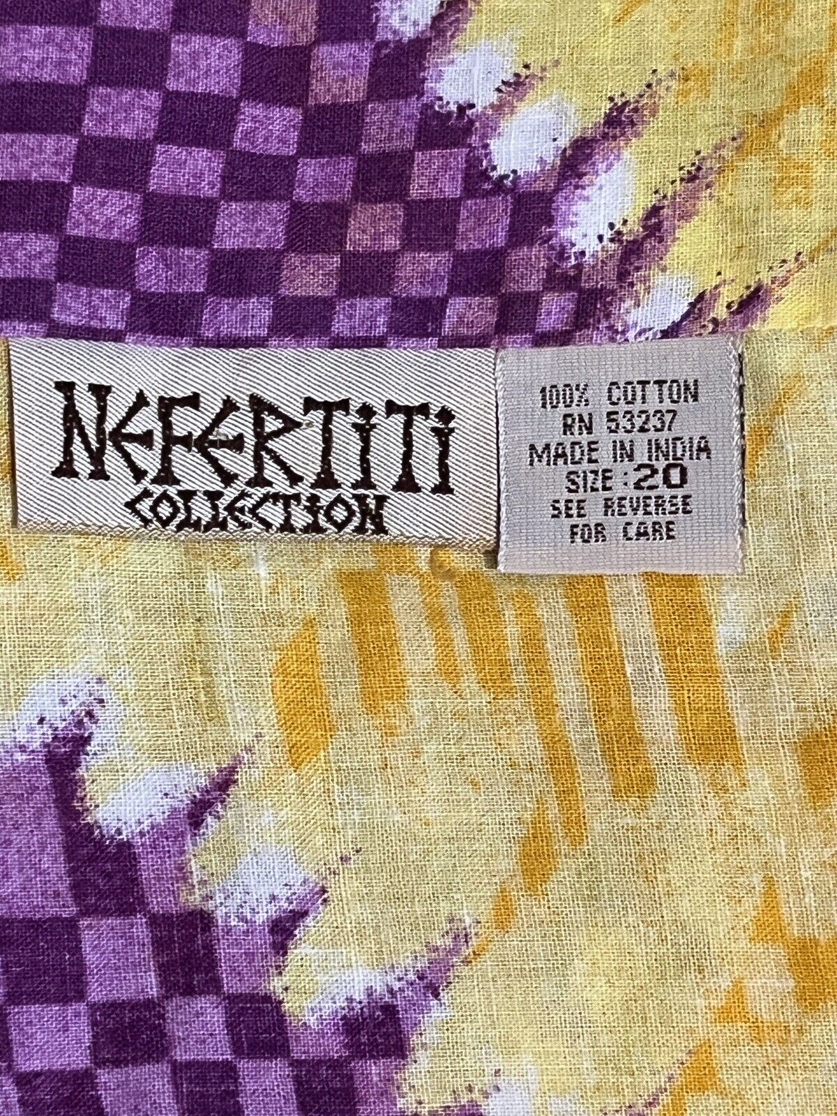 Nefertiti Collection Ethnic Dress Yellow Purple L… - image 5