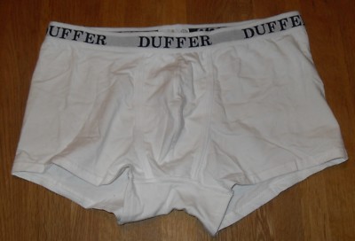 Duffer of St George White Harry Mens Boxer Shorts Size UK Medium 32 35