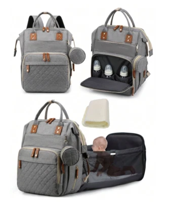 Baby Windelrucksack mit Wickelstation, Reisetasche - Bild 1 von 4