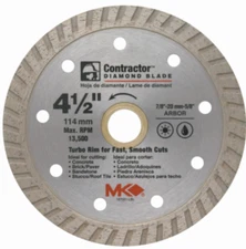 New Mk Diamond Products, 4-1/2", Turbo Rim  Contractor Dry/Wet Blade Part 167021