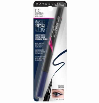 Maybelline Master Precise. Flüssiger Eyeliner für den ganzen Tag. 112 KOBALTBLAU
