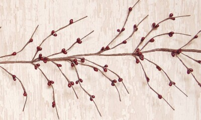 #ad NEW Primitive Pip Berry Garland BURGUNDY BERRIES Wispy 4.5 Feet Long Crafts $6.45