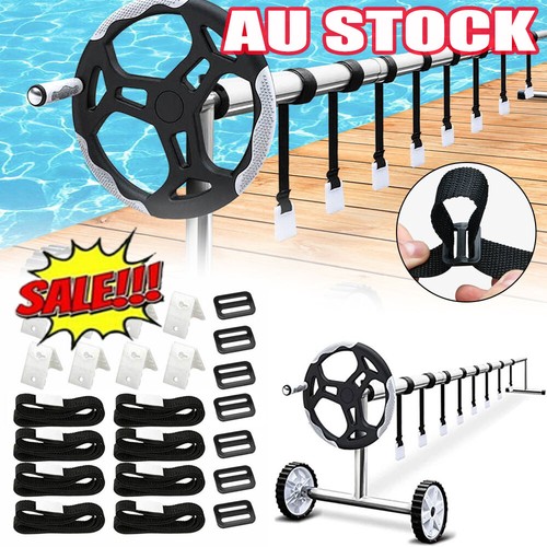 Aquabuddy Pool Cover Roller Attachment Straps Kit 8PCS for Swimming Solar Pool