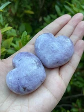 Large Lepidolite Heart, 1.75" Polished Lepidolite Puffy Heart,Wholesale Bulk Lot