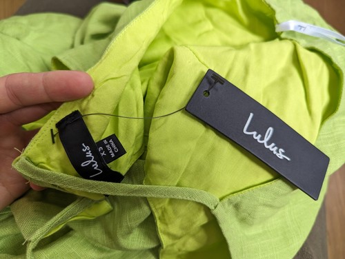 LULUS Lime Green Faux-Wrap Ruffled Midi Dress - Picture 5 of 6