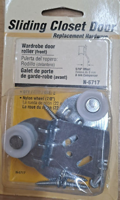 Prime-Line Sliding Closet Wardrobe Door Front Rollers, 2-Ct. N-6717