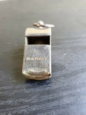 Vintage Military Chrome Plated Brass Whistle, Made in USA, Cork Ball