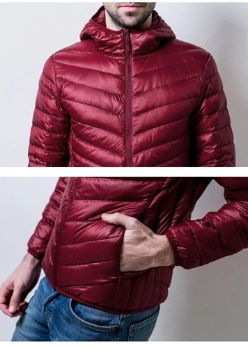 Mens Jackets Duck Down Ultra Light Travel Portable Thin Sports Hooded Jackets - Picture 11 of 20