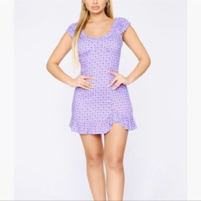 Fashion Nova backless floral lavender mini dress xs/s 0/1 23/24 | eBay