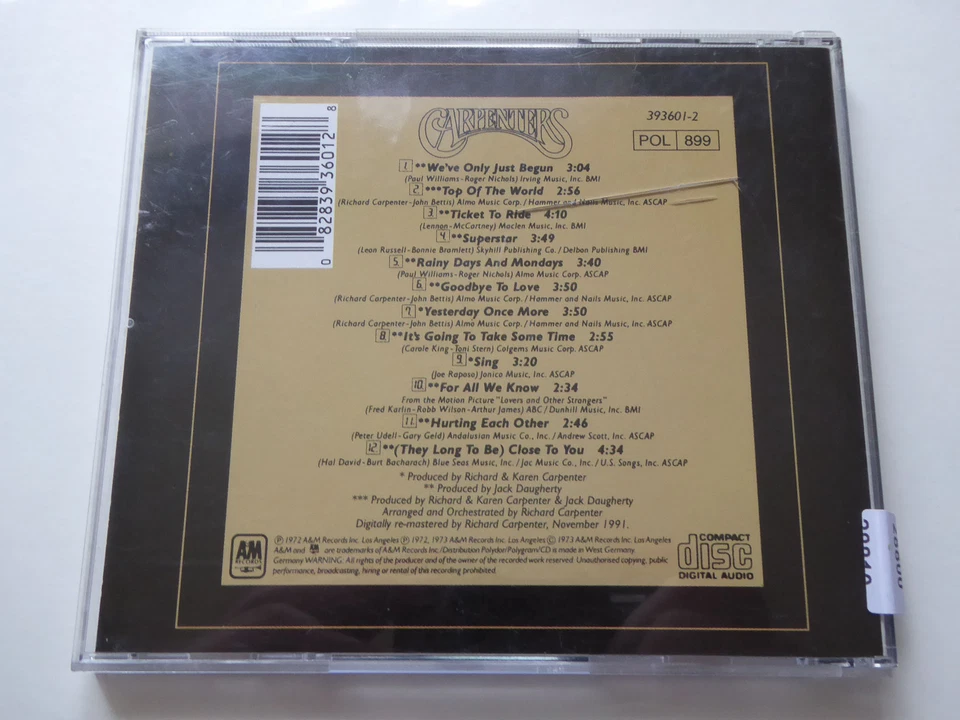 CARPENTERS : The Singles 1969-1973 FRANCE > VG (CD) - Bild 4 von 4