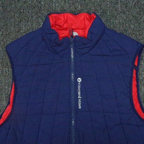 Vineyard Vines Vest Mens Small Blue Red Spinnaker Full Zip Reversible Sailing - Picture 2 of 12