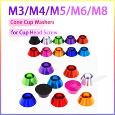 M3~M8 Cone Cup Washers Anodized Aluminum,Gaskets for Cup Head Screw Match Spacer