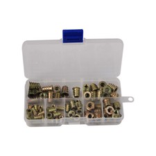 70Pcs/set Thread For Wood Insert Nut Flanged Hex Drive Head Furniture Nuts Kit