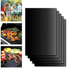 5 x tappetino barbecue forno antiaderente riutilizzabile lavabile tappeto grill
