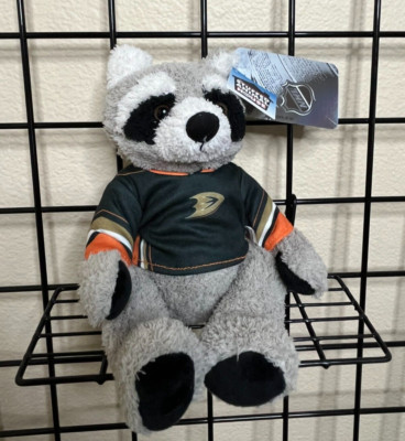 Anaheim Ducks NHL 10'' Plush Racoon in Team Jersey. Stuffed Animal House. NWT.