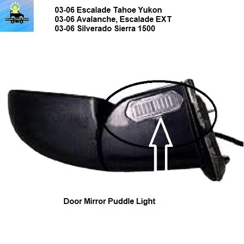 88980307 03 to 06 Tahoe Sierra Right or Left Door Mirror Puddle Ground Light GI