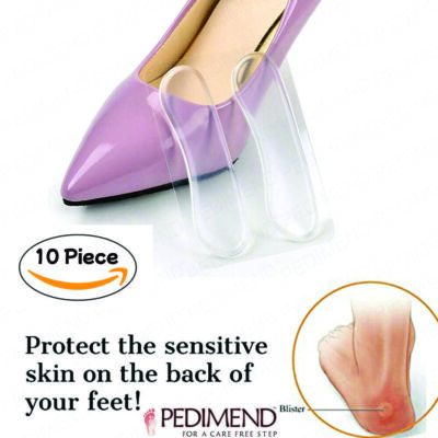 Pedimend 10X Silikon Absatz Pads Einsätze Einlegesohlen Liner Gel Kissen Schuhgriffe