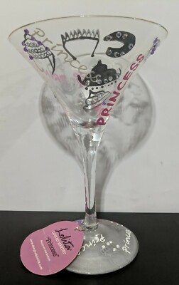 Lolita Martini Glass ''Princess'' Hand-Painted - New with Tag