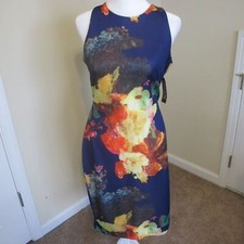 NWT New York  Company Women's Blue Floral Stretch Fit Sleeveless Dress Size M