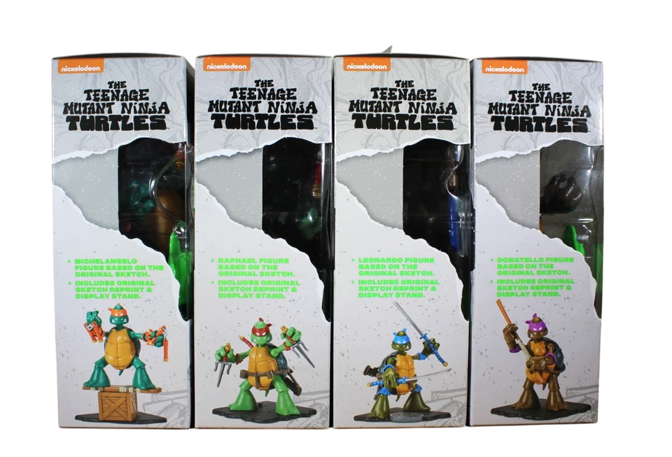 Playmates TMNT Teenage Mutant Ninja Turtles Original Sketch 40th Set Lot Figures - Image 3 of 4