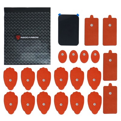 Reusable Electrode Pads for TENS EMS Unit 20 Replacement Pads with Holder, Red