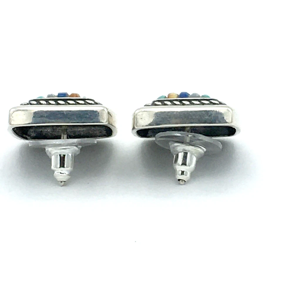 Pendientes CAROLYN POLLACK Relios - plata esterlina turquesa piedra incrustación Foto 4 de 4