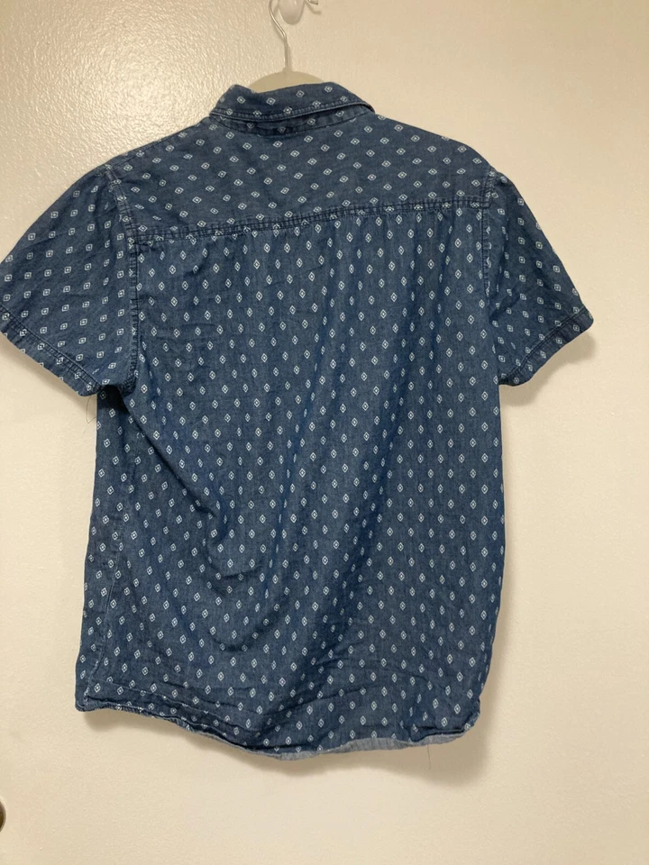 Men's Sovereign Code Short Sleeve Button Up Blue Polo Size S - Image 2 of 2