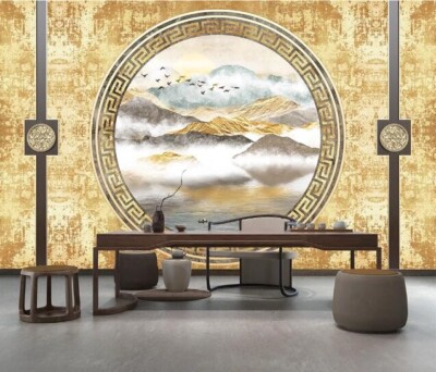3D Yellow Background ZHUA3225 Wallpaper Wall Murals Removable Self-adhesive Ann