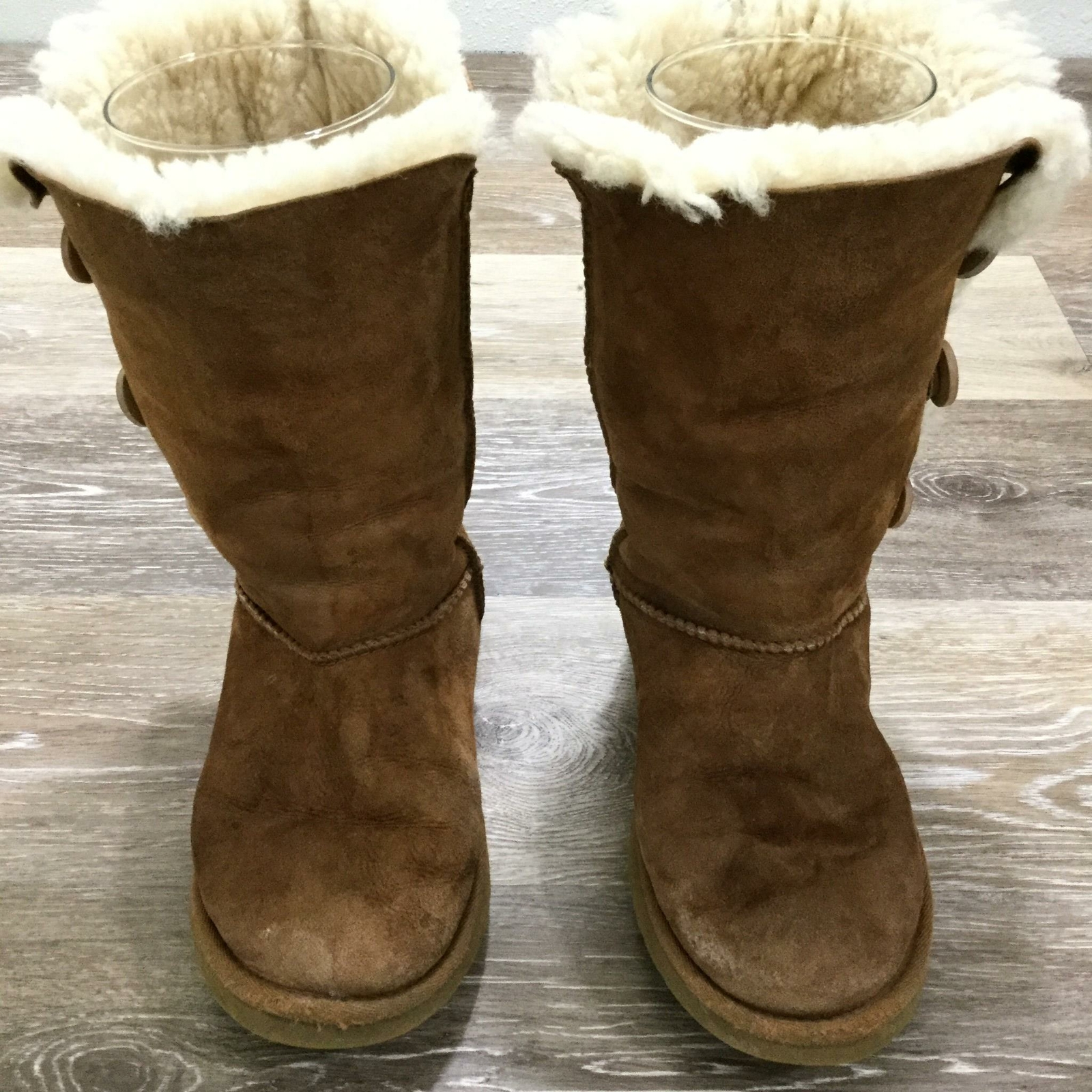 UGG Button & Loop Sherpa Lined Brown Classic Tall… - image 5