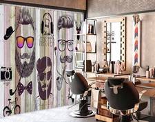 3D Cool Man A4247 Barber Shop Photo Curtain Window Blockout Fabric Amy 2023