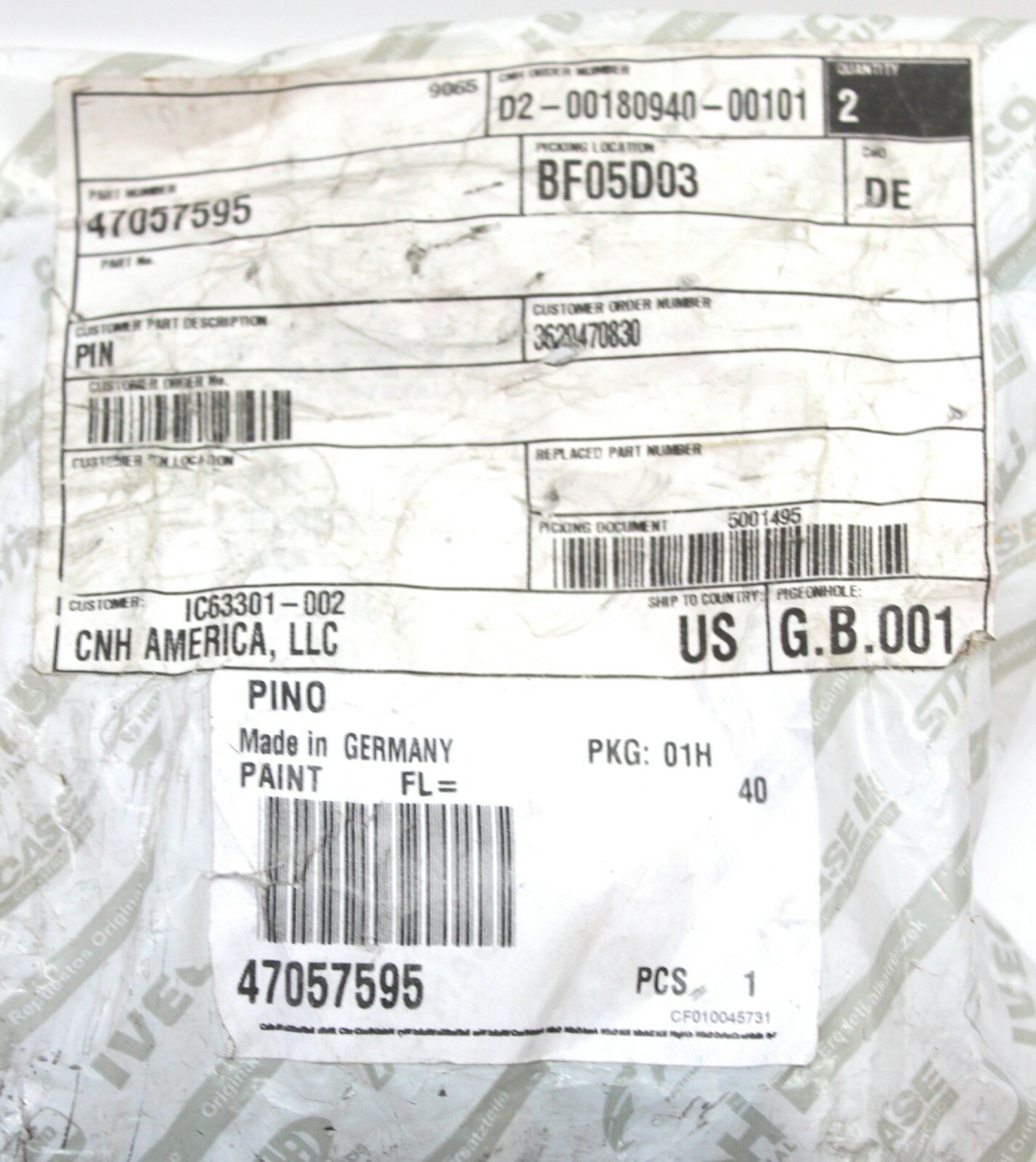 PIN 47057595 for New Holland T6050 Integrated Front HPL Tier 3 Plus | eBay