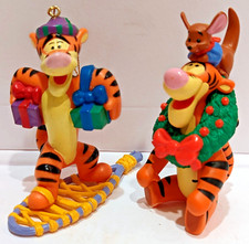 2 Vintage TIGGER Disney Winnie The Pooh Christmas Tree Ornaments Snowshoe  Roo