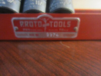 Proto Tools 9974 USA 1/2'' Drive 4pc Socket Set 7400 D plus extension 7181-P