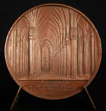 Medal Jacob Wiener Cathedral of Milan 1860 59 mm Italy Medal