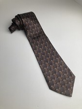 Eagles Wings Christian Cross Brown, Black and White Men's Tie 100 Silk