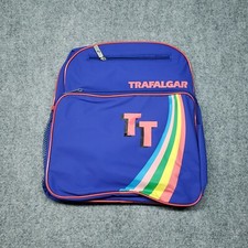 Trafalgar Shoulder Bag Blue Rainbow Print Zip Around Mesh Pocket New Vintage