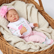 22" Reborn Baby Dolls Girl Real Life Vinyl Silicone Handmade Newborn Doll Gift
