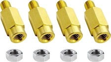 5/16"-18 Brass Battery Terminal Clamp Extension Bolts Male and Female Bolt Ex...